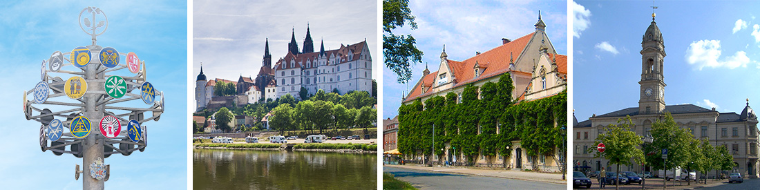 Zunftglocke, Albrechtsburg Meißen, Rathaus Riesa, Rathaus Großenhain Zunftglocke, Albrechtsburg Meißen, Rathaus Riesa, Rathaus Großenhain